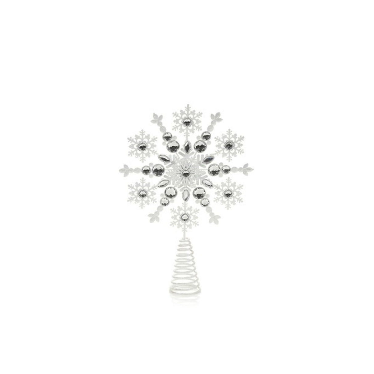 Premier 33cm White Jewel Snowflake Tree Topper