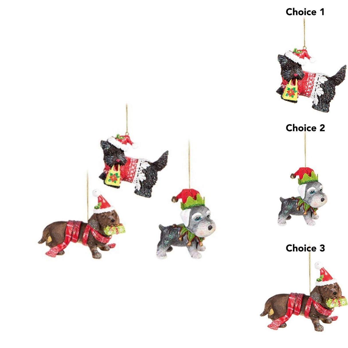 Premier 6cm Polyresin Dog Hanging Decoration (Choice of 3)