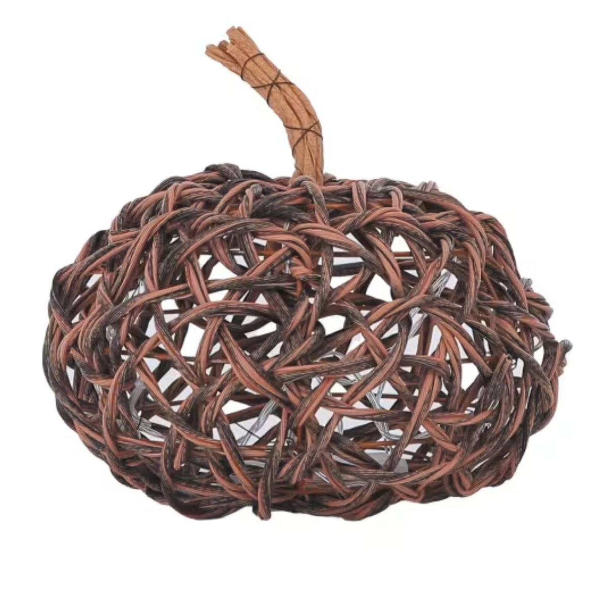 Woodlodge 30.4cm Large Dark Rattan LED Pumpkin