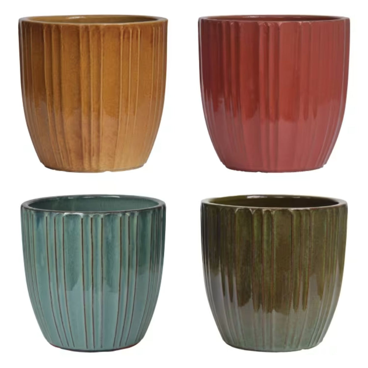 Woodlodge 24cm Glazed Orleans Plant Pots (Choice of 4) - YORLEANS24