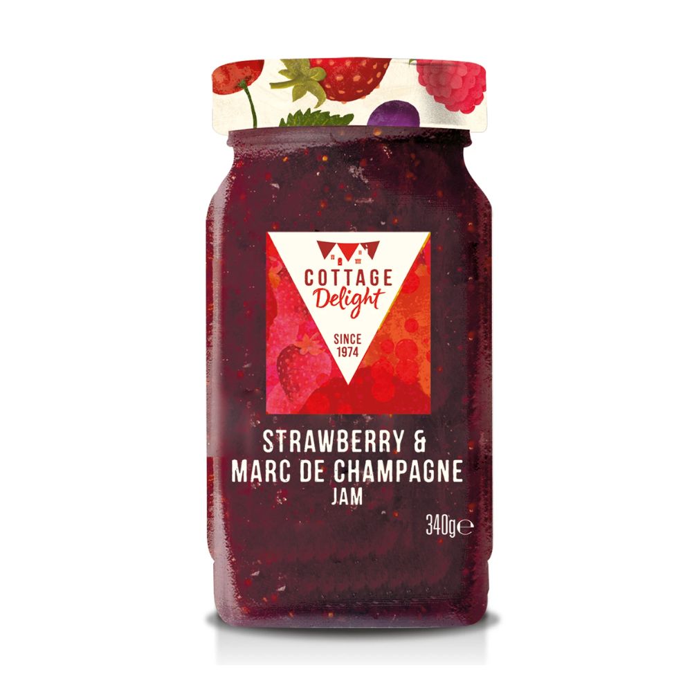 Cottage Delight 340g Strawberry & Marc de Champagne Christmas Jam