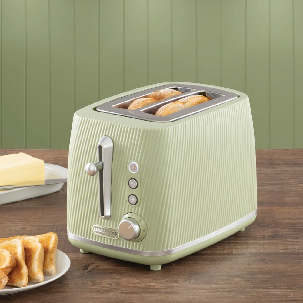 Daewoo Cascade 2 Slice Toaster - Sage Green