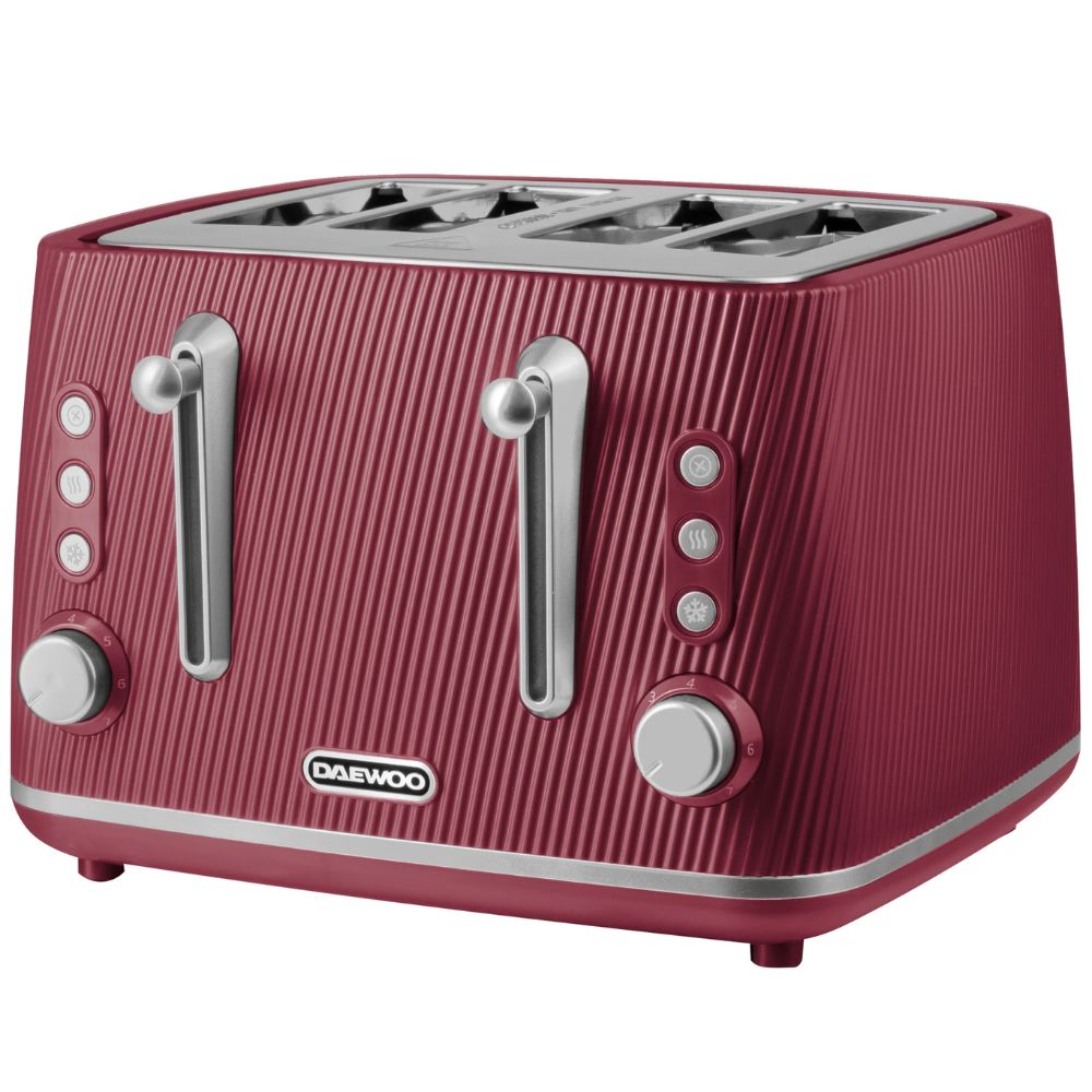 Daewoo Cascade 4 Slice Toaster - Ruby Red