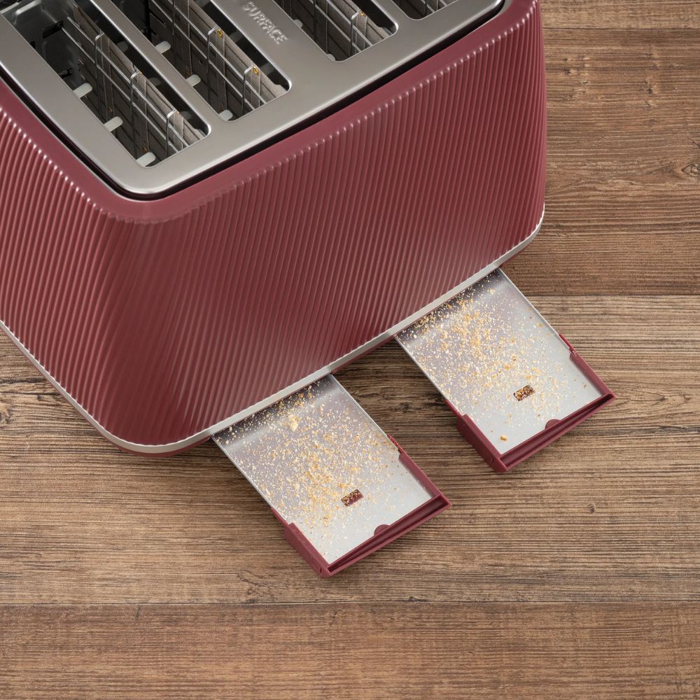 Daewoo Cascade 4 Slice Toaster - Ruby Red