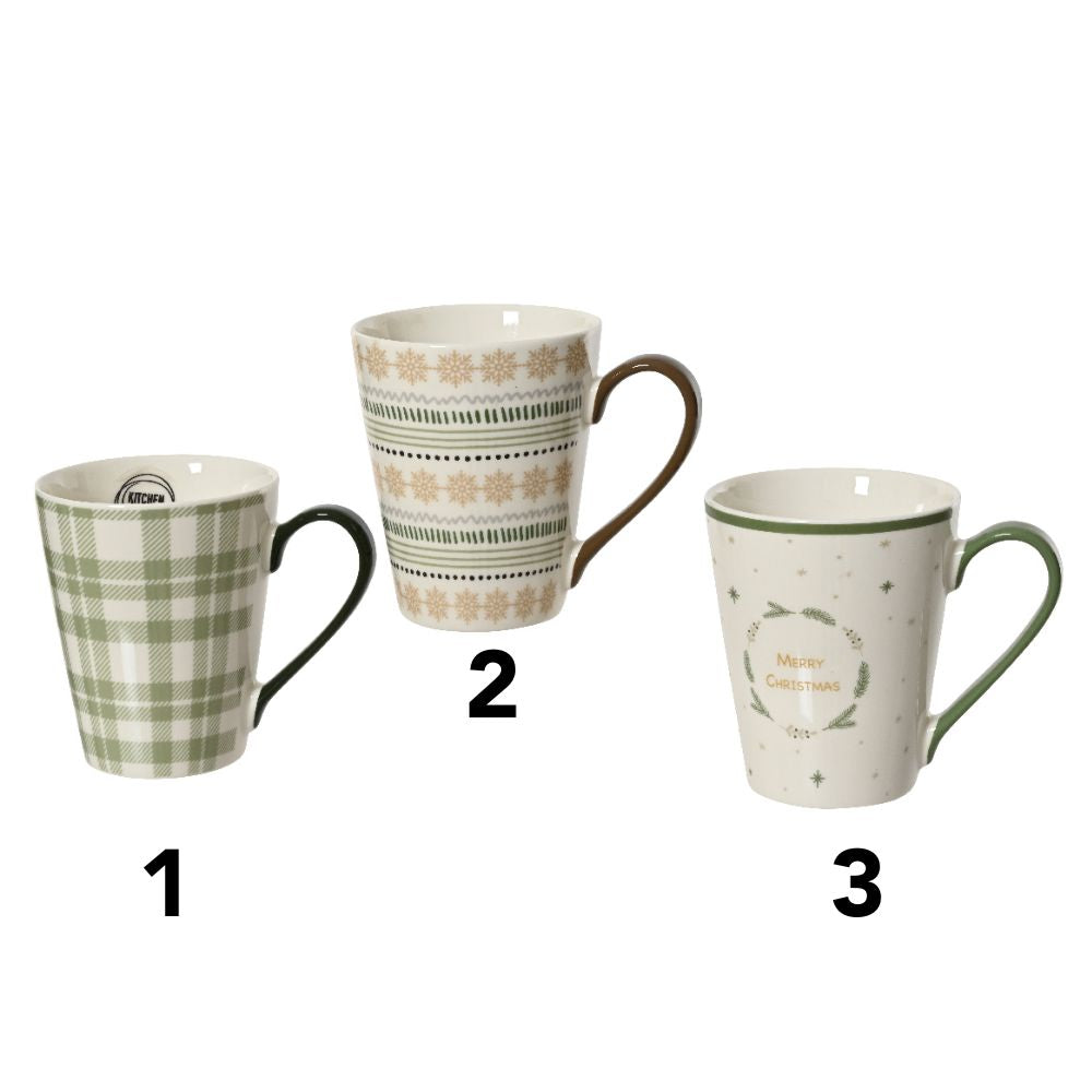 Decoris 10cm Merry Christmas/Pattern Mugs (Choice of 3)