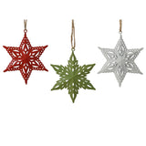 Decoris 11cm Metal Star Hanging Decoration - (Choice of 6)