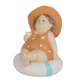 Decoris 14cm Polyresin Girl on Rubber Ring Ornament (Choice of 2)