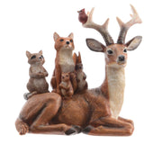 Decoris 15.5cm Polyresin Reindeer with Animals Ornament
