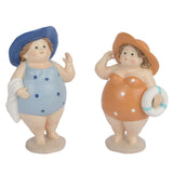 Decoris 17.5cm Polyresin Girl At The Beach Ornament (Choice of 2)