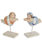 Decoris 18cm Polyresin Girl Swimming Ornament (Choice of 2)