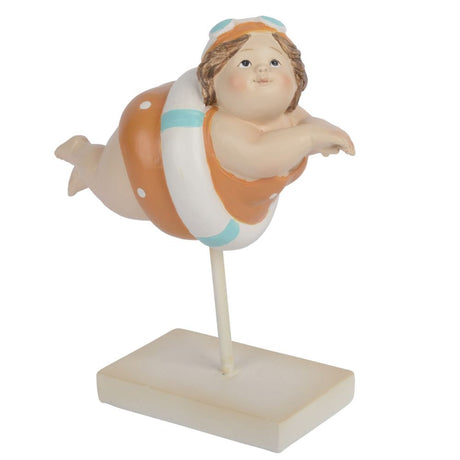 Decoris 18cm Polyresin Girl Swimming Ornament (Choice of 2)
