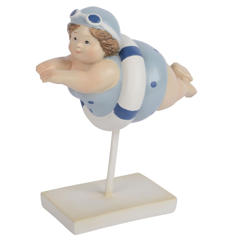 Decoris 18cm Polyresin Girl Swimming Ornament (Choice of 2)