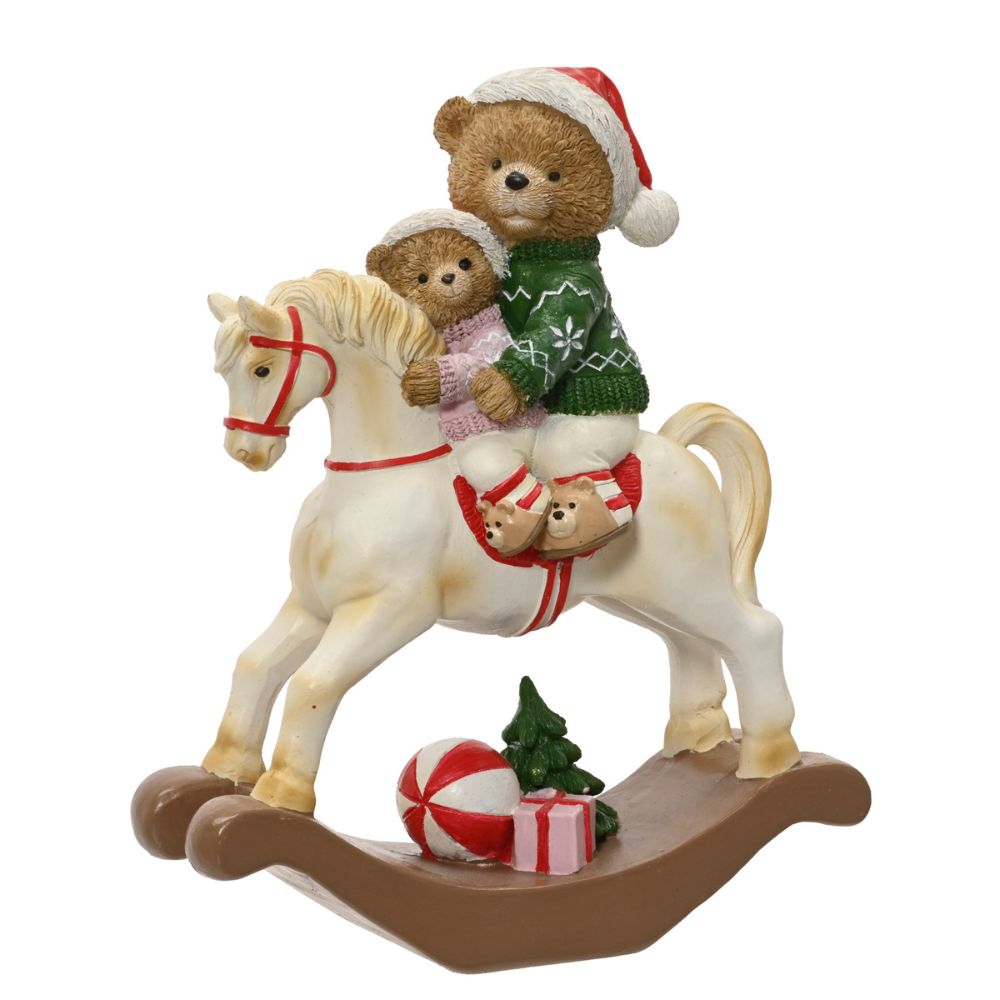 Decoris 19cm Polyresin Rocking Horse Ornament