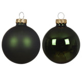 Decoris 2.5cm Pine Green Mini Glass Baubles (Pack of 24)