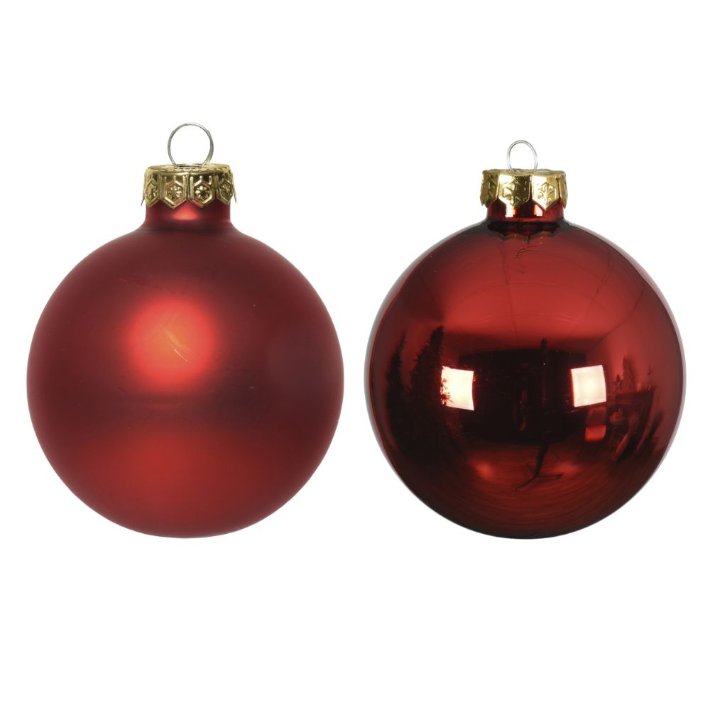 Decoris 2.5cm Red Mini Glass Baubles (Pack Of 24)