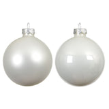 Decoris 2.5cm Winter White Mini Glass Baubles (Set of 24)