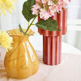 Decoris 20cm Orange Glass Vase with Milky Finish