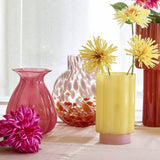 Decoris 20cm Pink Glass Vase with Milky Finish