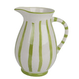 Decoris 21.8cm Dolomite Glazed Jug (Choice of 2) - Green/White