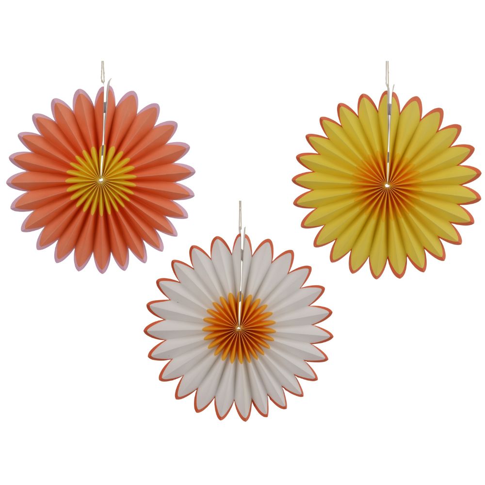 Decoris 25cm Rope Hanging Paper Flower Decorations (Choice of 3)