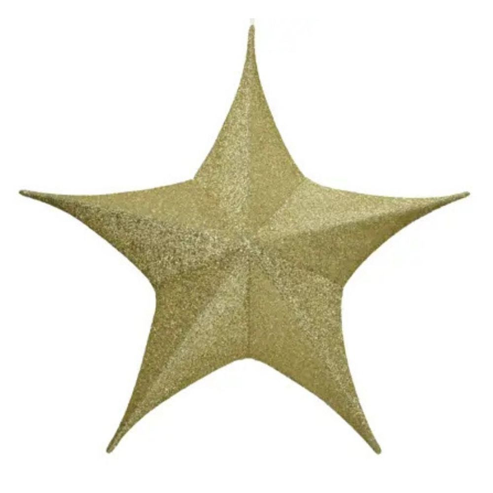 Decoris 28cm Gold Polyester Star Hanging Decoration