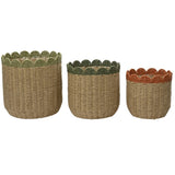 Everlands 28cm Orange Scalloped Edge Paper Rope Basket