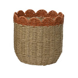 Everlands 28cm Orange Scalloped Edge Paper Rope Basket