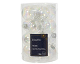 Decoris 3.5cm Transparent Iris Glass Baubles (Set of 16)