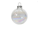 Decoris 3.5cm Transparent Iris Glass Baubles (Set of 16)