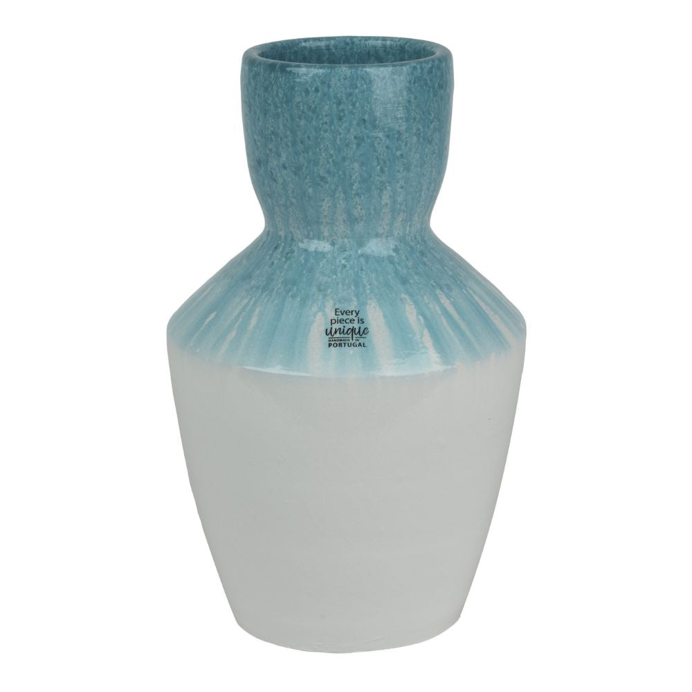 Decoris 30cm Glazed Terracotta Vase - Blue