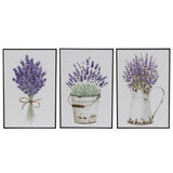 Decoris 30cm Vertical Rectangle Lavender Wall Décor - Enamel Finish with Black MDF Frame (Choice of 3)