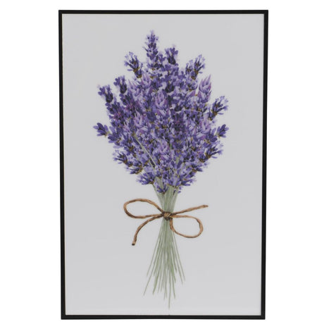 Decoris 30cm Vertical Rectangle Lavender Wall Décor - Enamel Finish with Black MDF Frame (Choice of 3)