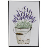 Decoris 30cm Vertical Rectangle Lavender Wall Décor - Enamel Finish with Black MDF Frame (Choice of 3)