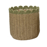 Everlands 38cm Olive Scalloped Edge Paper Rope Basket