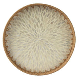 Everlands 38cm Round Rattan Tray with Milk Glue