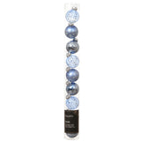 Decoris 3cm Blue Assorted Glass Baubles (Pack of 9)