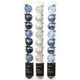 Decoris 3cm Blue/White Assorted Glass Baubles (Pack of 9) - (Choice of 3)