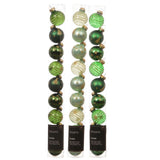 Decoris 3cm Green Assorted Glass Baubles (Pack of 9) - (Choice of 3)