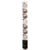 Decoris 3cm Pink Assorted Glass Baubles (Pack of 9)