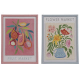 Decoris 40cm Fruit/Flower Market Wall Art in MDF Dot Frame (Choice of two)