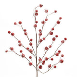 Decoris 55cm Red Berry Spray with Snow and Glitter