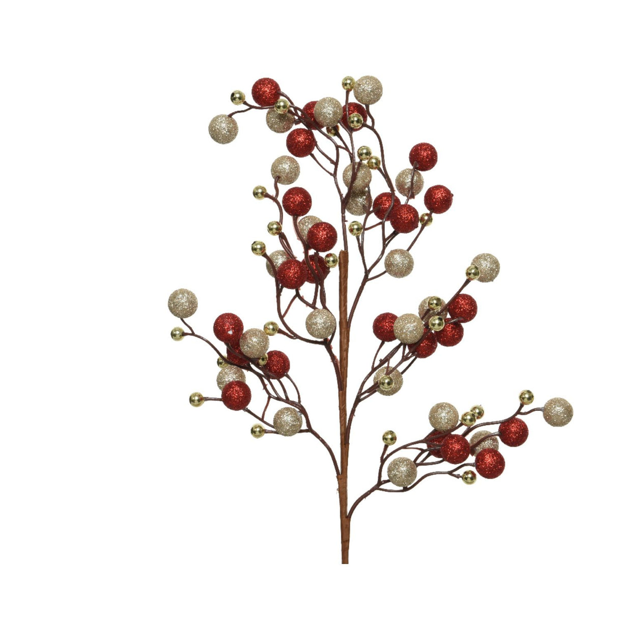 Decoris 60cm Red, White and Gold Foam Spray