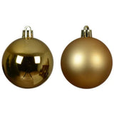 Decoris 6cm Light Gold Shatterproof Baubles (Set of 12)