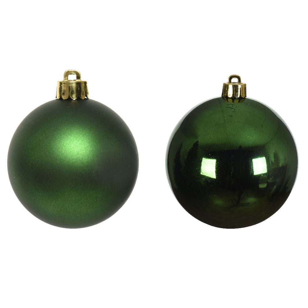 Decoris 6cm Pine Green Shatterproof Baubles (Pack of 12)