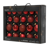 Decoris 7cm Assorted Oxblood Glass Baubles (Pack Of 21)
