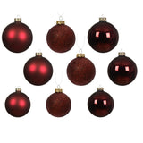 Decoris 7cm Assorted Oxblood Glass Baubles (Pack Of 21)