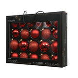 Decoris 7cm Assorted Red Glass Baubles (Pack Of 21)