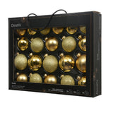Decoris 7cm Gold Assorted Baubles (Pack of 21)
