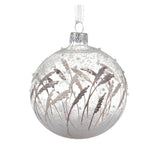 Decoris 8cm Clear Glass Fern Leaf Bauble