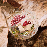 Decoris 8cm Glass Clear Mushroom Bauble